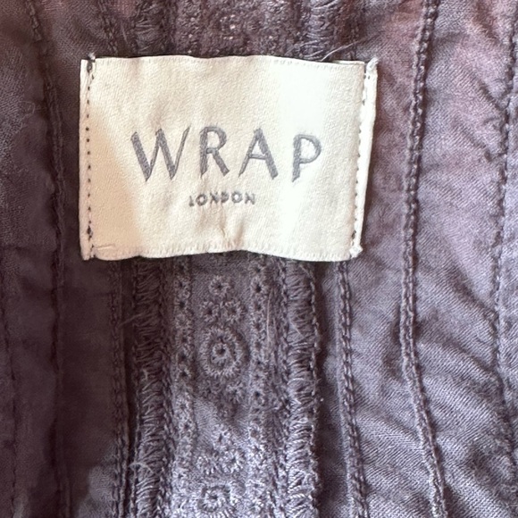 Wrap London Gray Broderie Anglaise Sleeveless Cotton Dress Size 8 EUC! - Picture 9 of 9